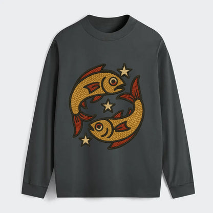 Pisces Fish  - Classic Long Sleeve Shirt - Gray