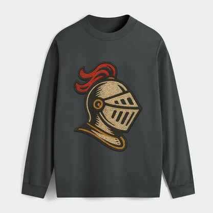 Knight Helmet  - Classic Long Sleeve Shirt - Gray