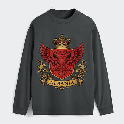 Albania Heritage Badge - Classic Long Sleeve Shirt - Gray