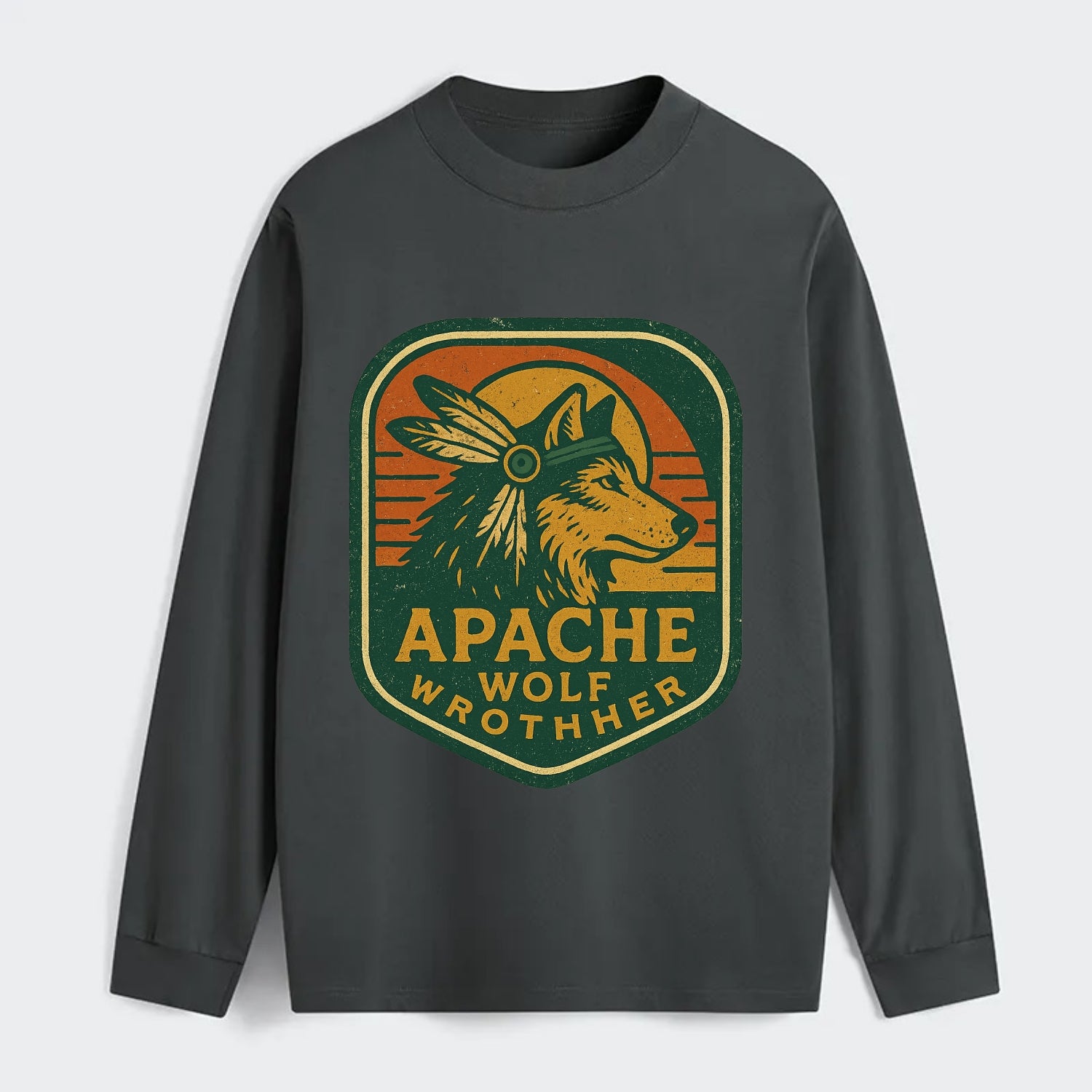 Apache Wolf Brother  - Classic Long Sleeve Shirt - Gray