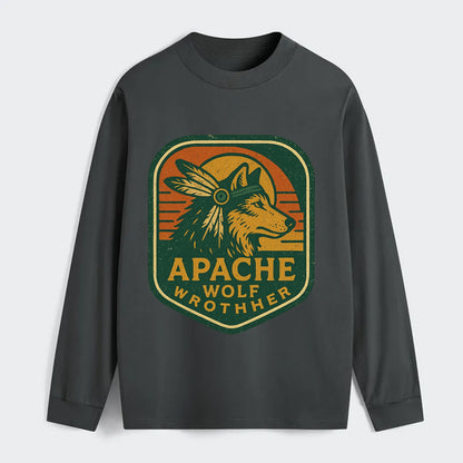 Apache Wolf Brother  - Classic Long Sleeve Shirt - Gray