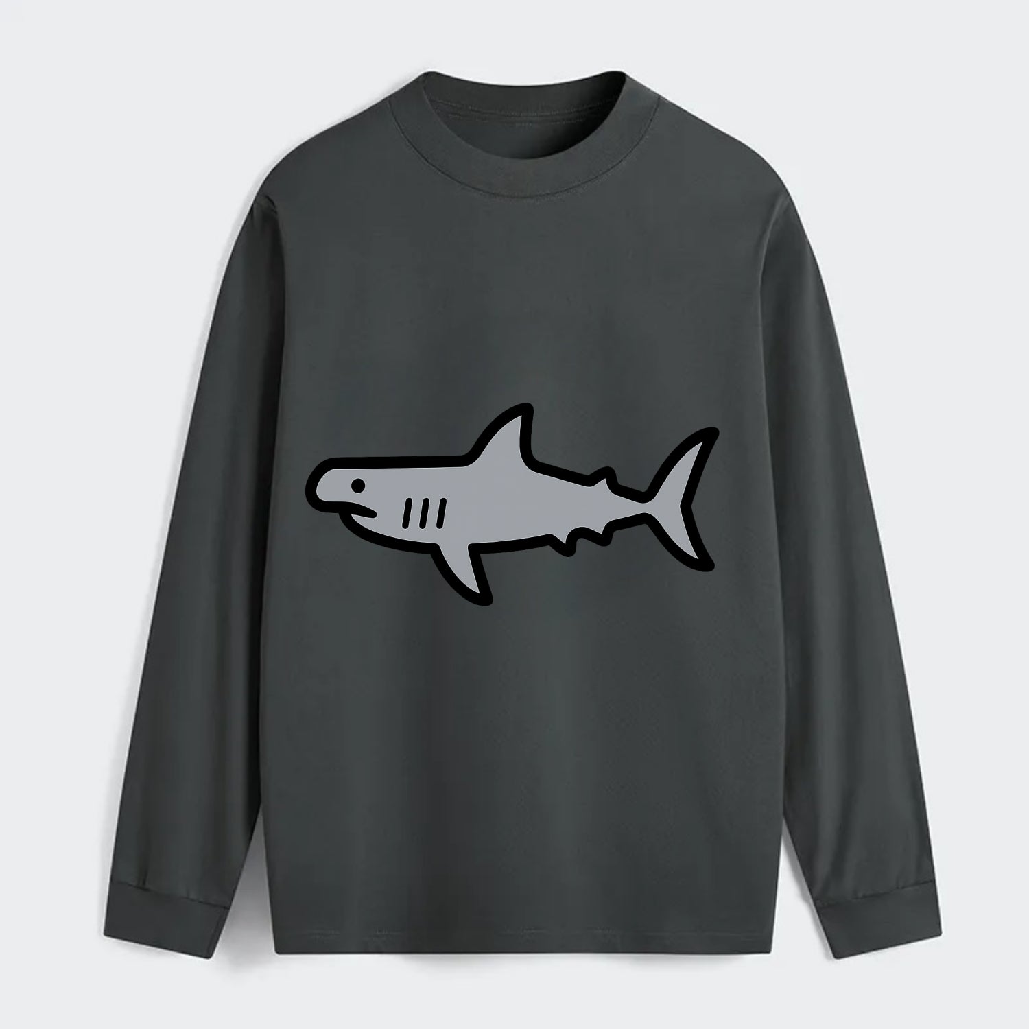 Hammerhead Shark - Gray distinctive head flat side profile - Classic Long Sleeve Shirt - Gray