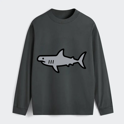 Hammerhead Shark - Gray distinctive head flat side profile - Classic Long Sleeve Shirt - Gray