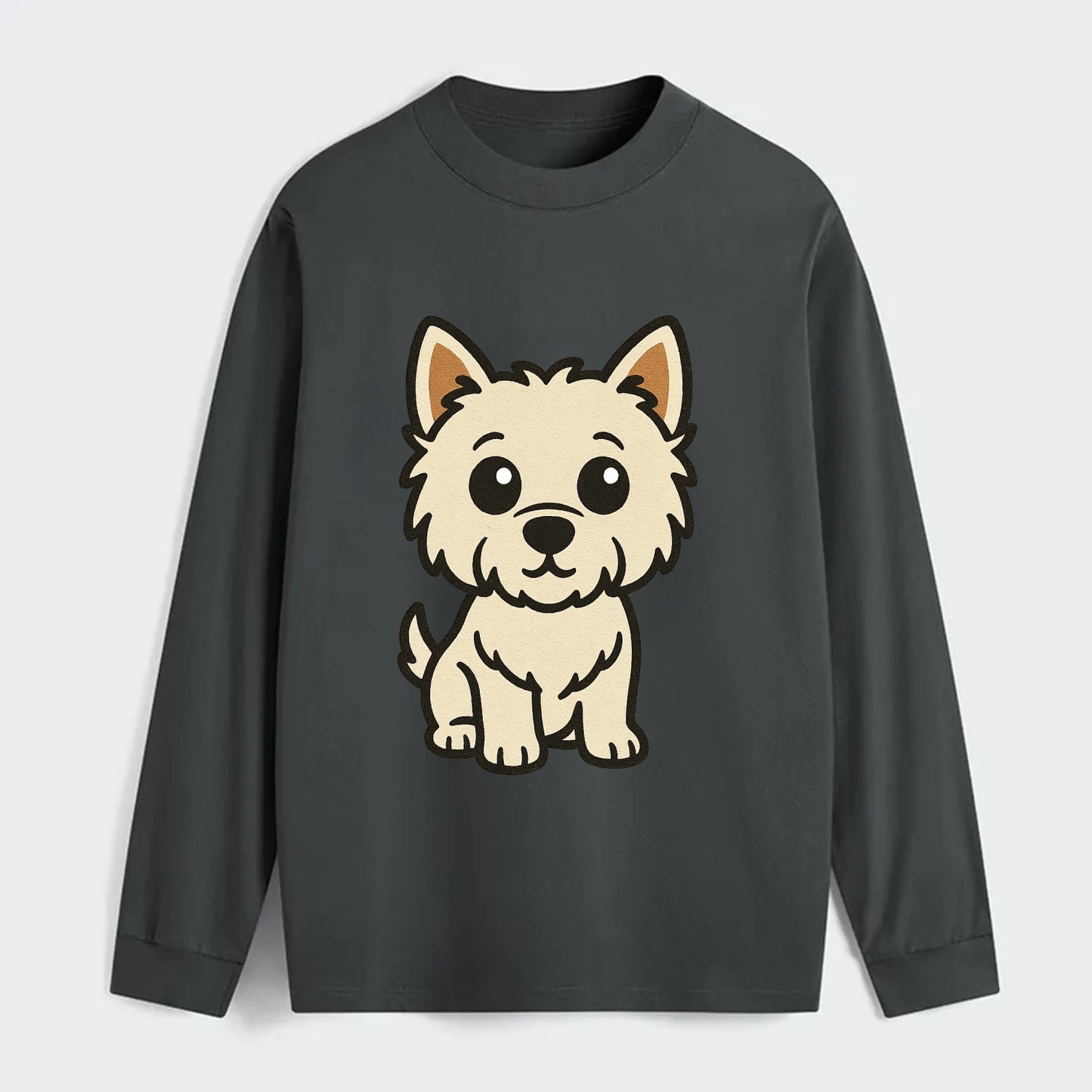 West Highland White Terrier - Alert standing pose - Classic Long Sleeve Shirt - Gray