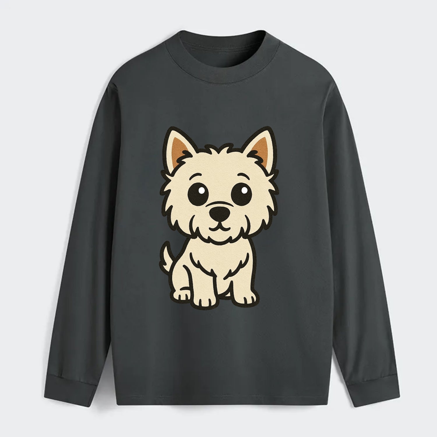 West Highland White Terrier - Alert standing pose - Classic Long Sleeve Shirt - Gray