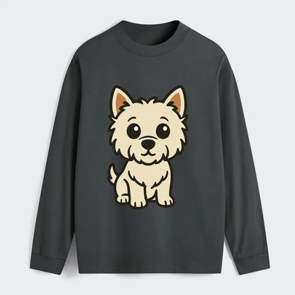West Highland White Terrier - Alert standing pose - Classic Long Sleeve Shirt - Gray
