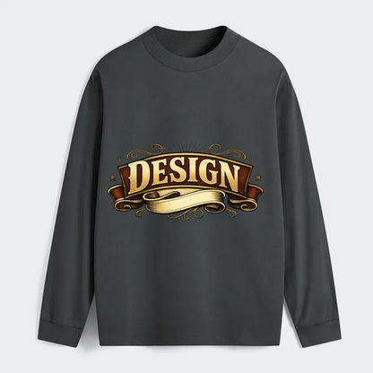 Bold typography design - "DESIGN" - intentional creation, aesthetic - Classic Long Sleeve Shirt - Gray