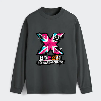 X YEARS | Roman numeral X massive | Union Jack fill pattern | Bold - Classic Long Sleeve Shirt - Gray