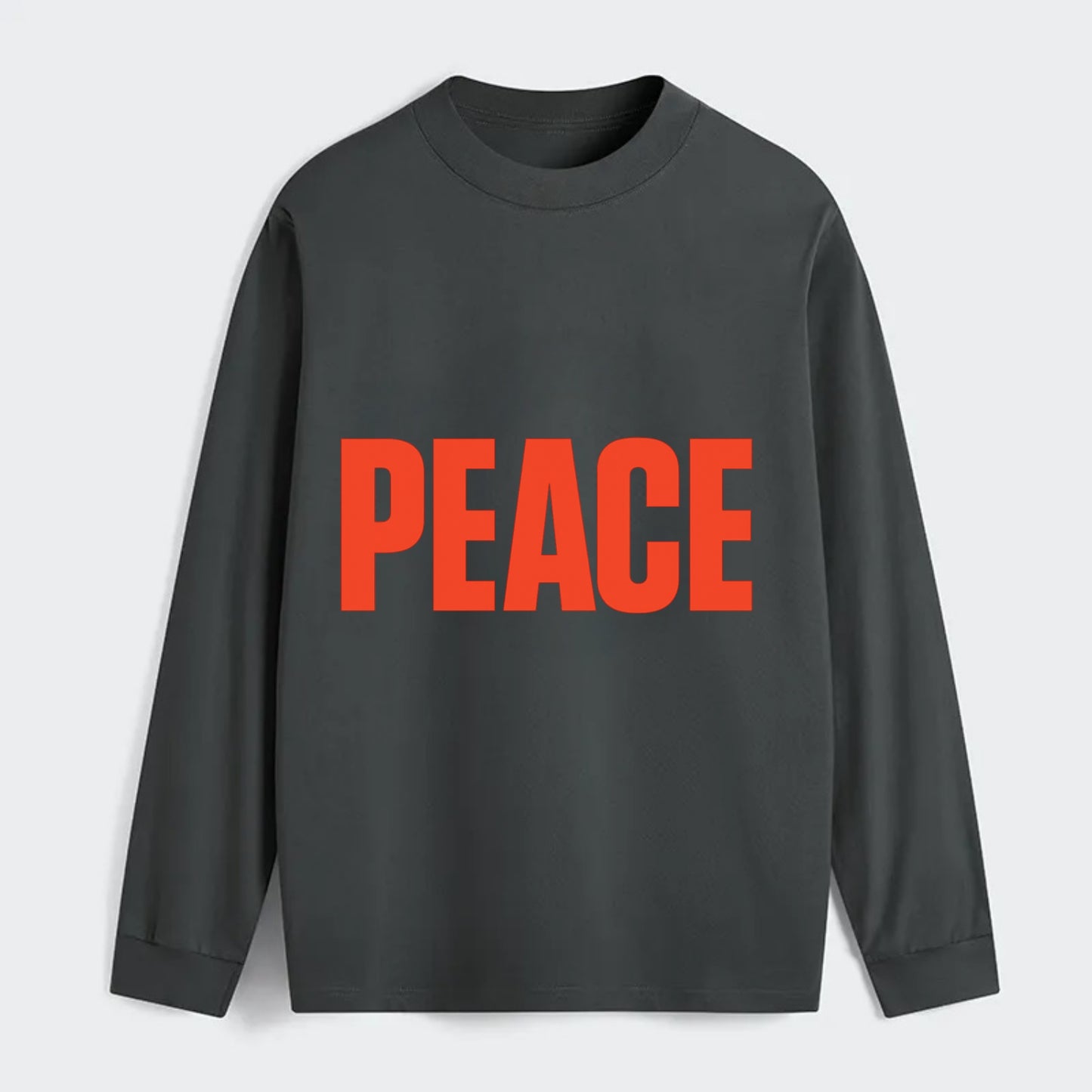 Bold typography design - "PEACE" - inner calm, tranquility, serenity - Classic Long Sleeve Shirt - Gray