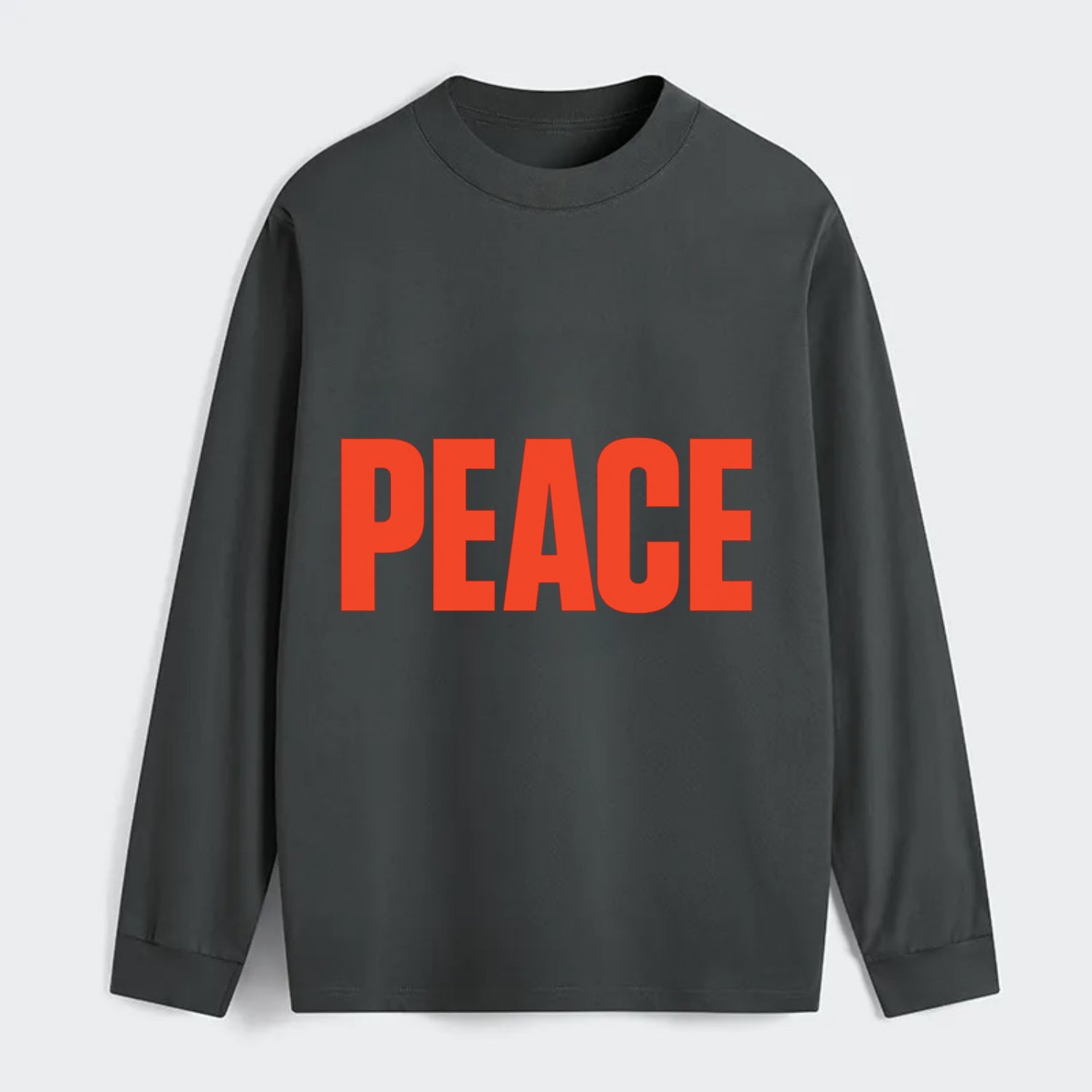 Bold typography design - "PEACE" - inner calm, tranquility, serenity - Classic Long Sleeve Shirt - Gray