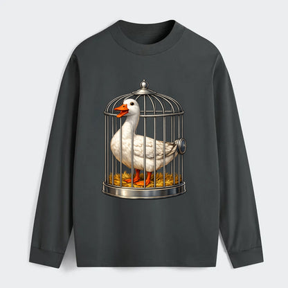 Duck In Cage - Classic Long Sleeve Shirt - Gray