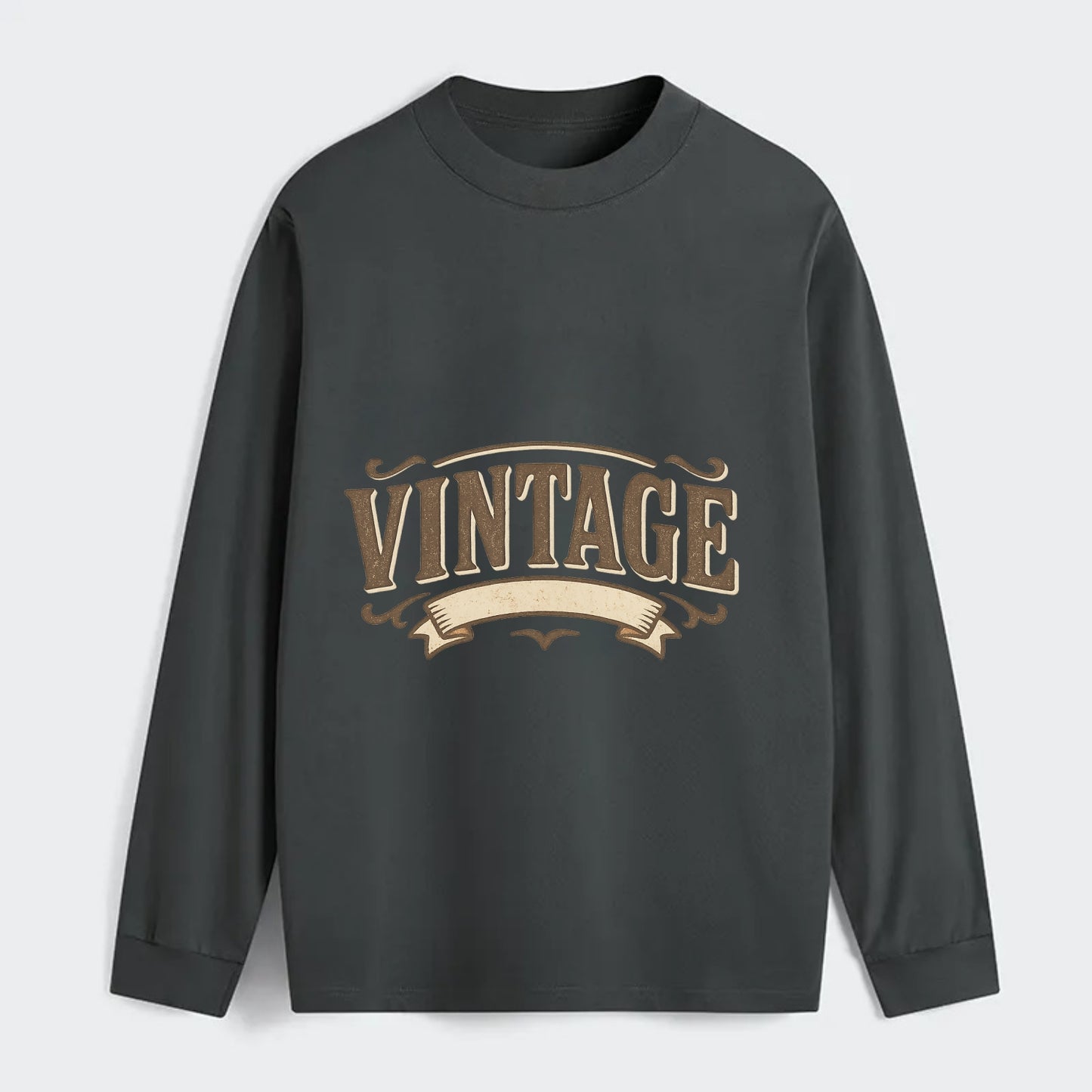 Bold typography design - "CENTERED" - aligned, focused, balanced within - Classic Long Sleeve Shirt - Gray