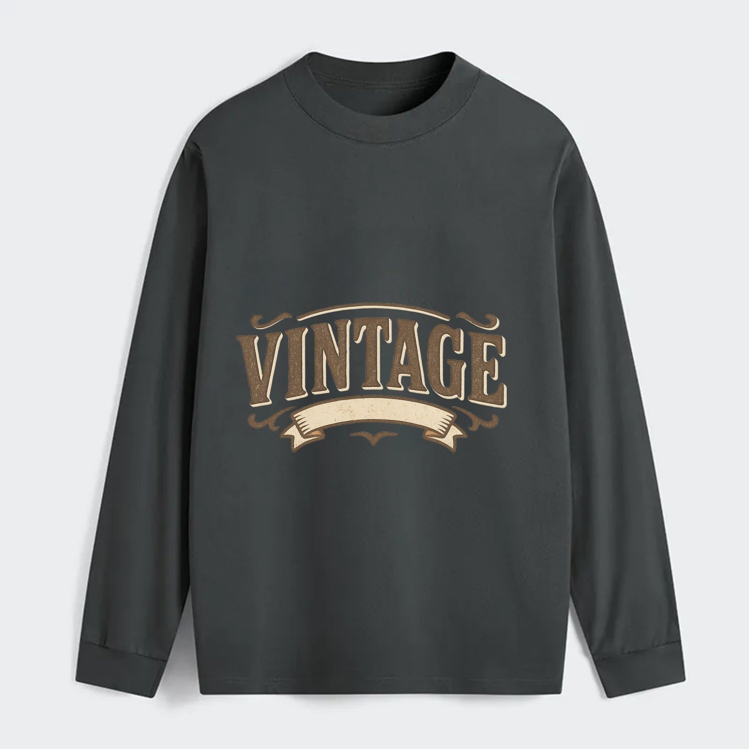 Bold typography design - "CENTERED" - aligned, focused, balanced within - Classic Long Sleeve Shirt - Gray