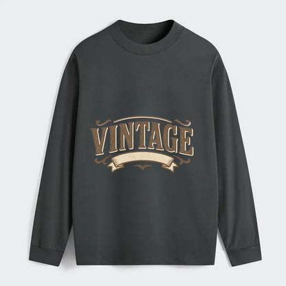 Bold typography design - "CENTERED" - aligned, focused, balanced within - Classic Long Sleeve Shirt - Gray
