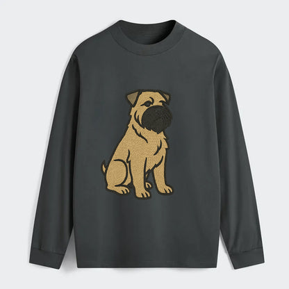 Bouvier des Flandres - Fawn rough coat embroidered design - Classic Long Sleeve Shirt - Gray