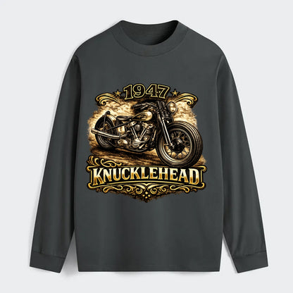 1947 Knucklehead Bobber - Classic Long Sleeve Shirt - Gray