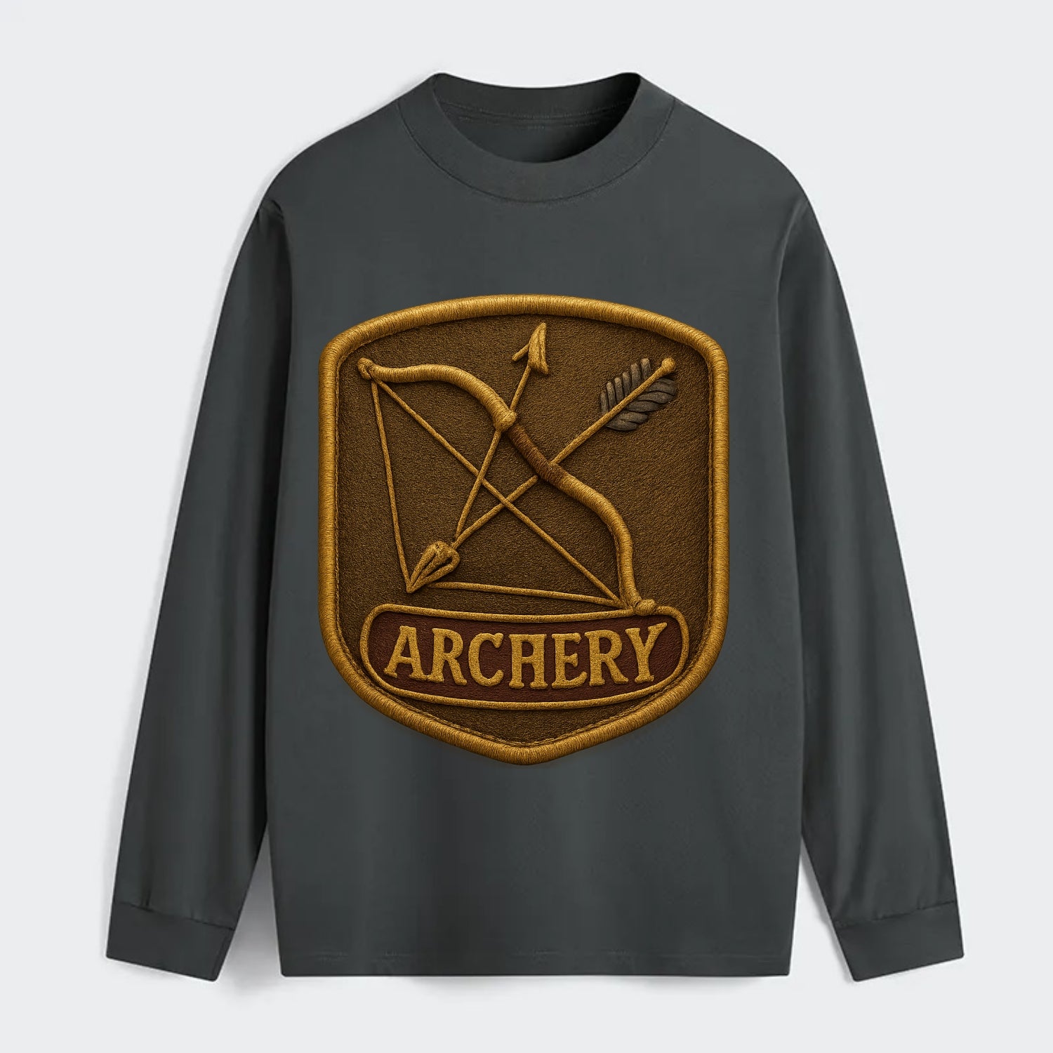 Bow and arrow crossed - archery enthusiast - Classic Long Sleeve Shirt - Gray