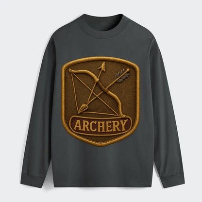 Bow and arrow crossed - archery enthusiast - Classic Long Sleeve Shirt - Gray