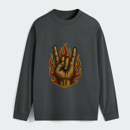 Devil Horns  - Classic Long Sleeve Shirt - Gray