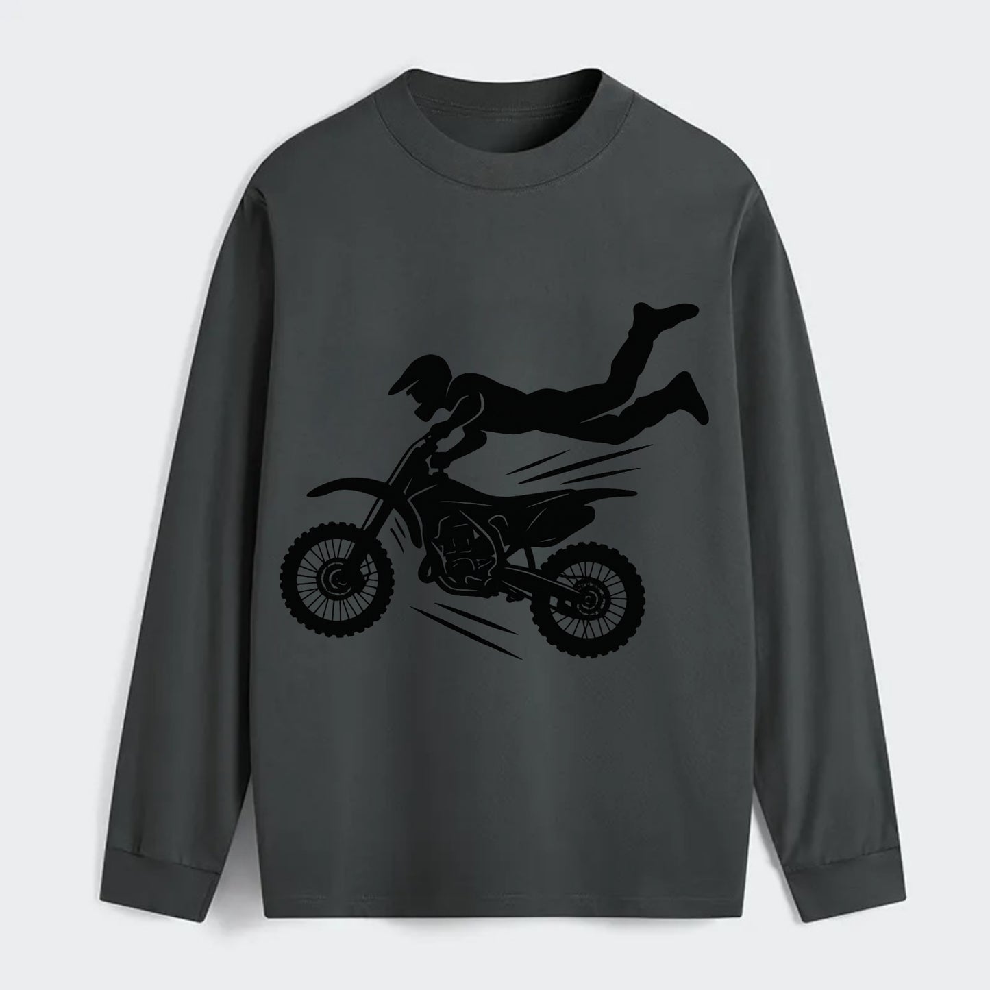 Motocross rider airborne trick - Classic Long Sleeve Shirt - Gray