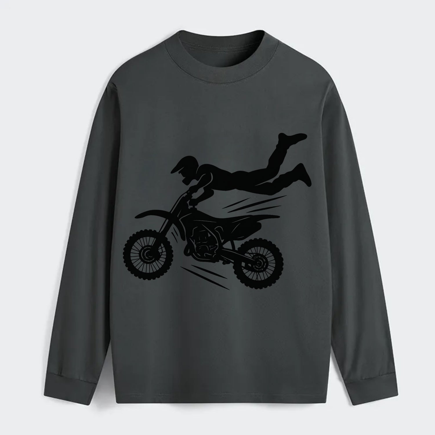 Motocross rider airborne trick - Classic Long Sleeve Shirt - Gray