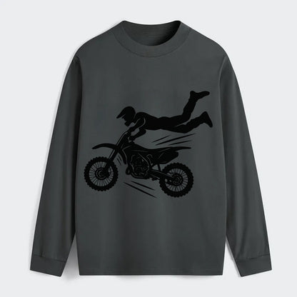 Motocross rider airborne trick - Classic Long Sleeve Shirt - Gray