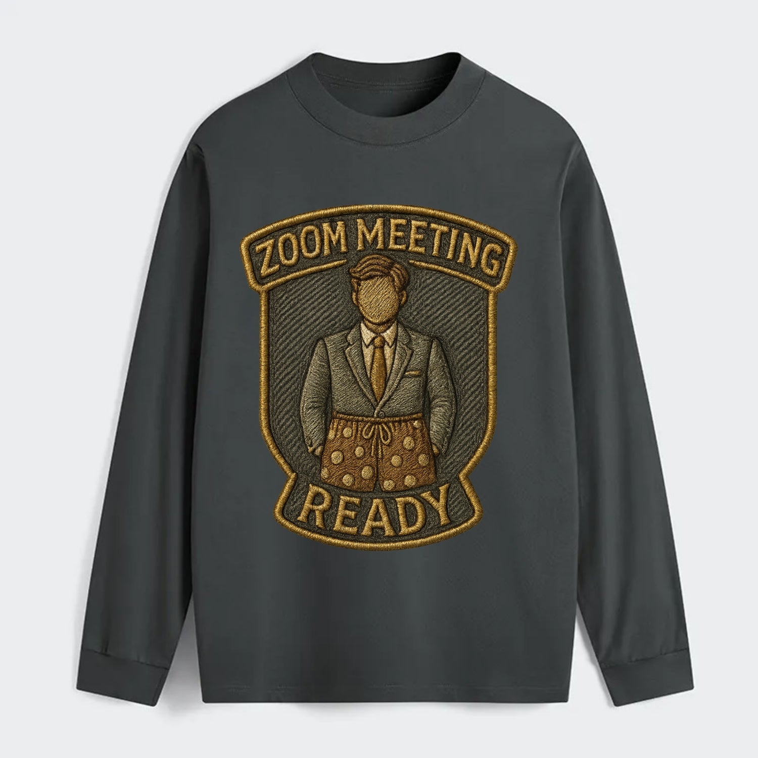 Zoom Meeting Ready  - Classic Long Sleeve Shirt - Gray
