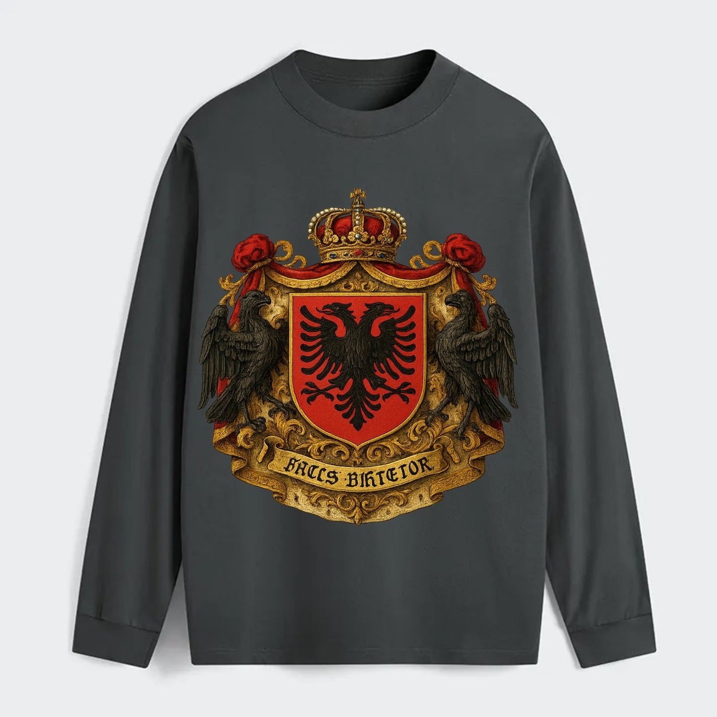 Albania Double Eagle Emblem - Classic Long Sleeve Shirt - Gray