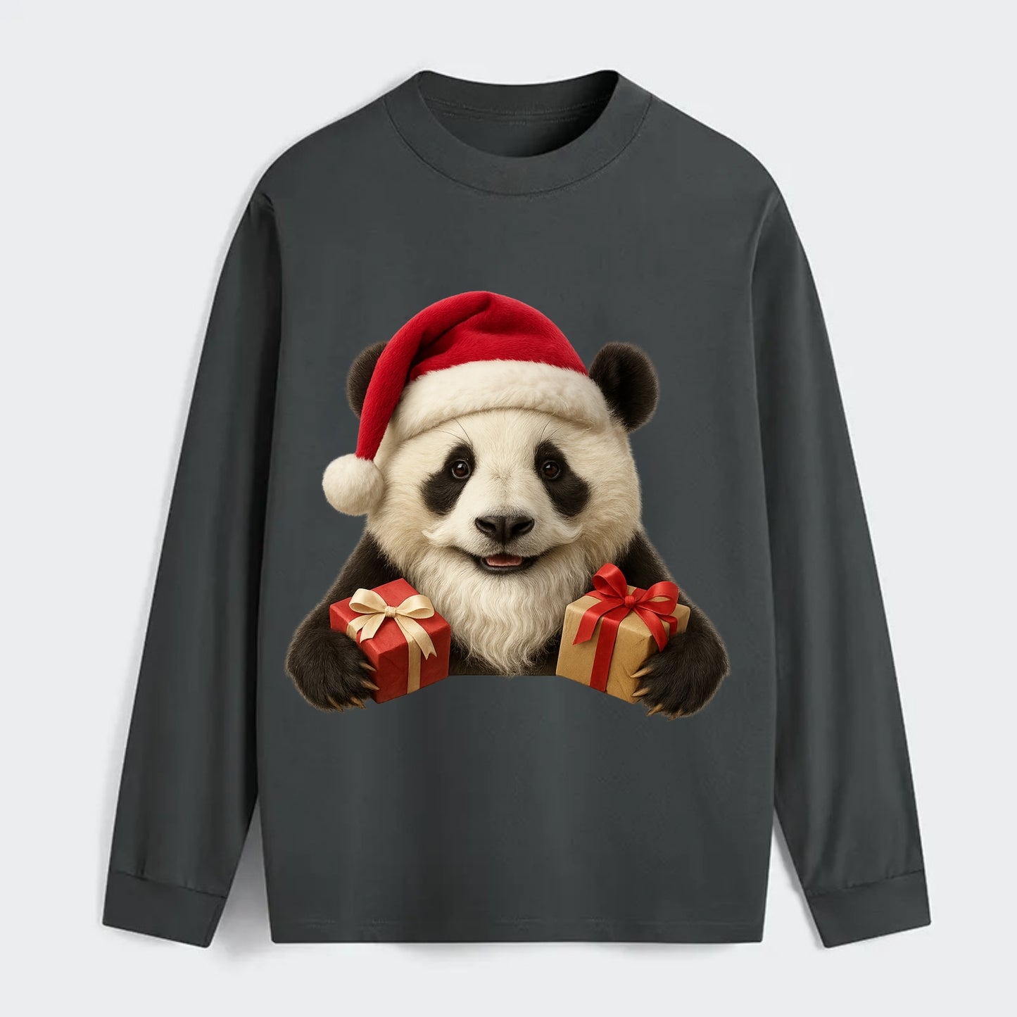 Santa Panda  - Classic Long Sleeve Shirt - Gray