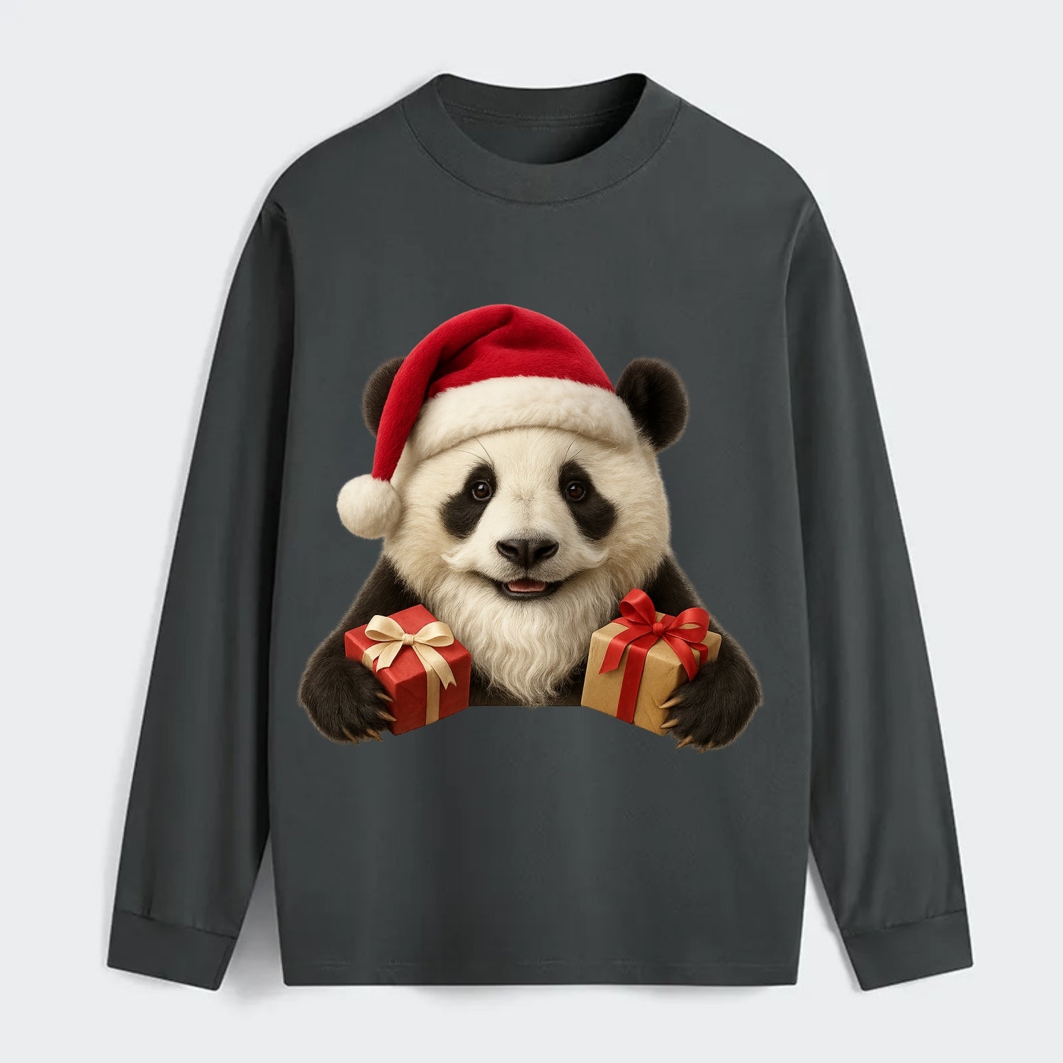 Santa Panda  - Classic Long Sleeve Shirt - Gray