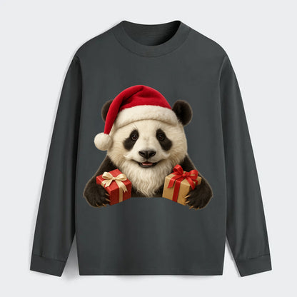 Santa Panda  - Classic Long Sleeve Shirt - Gray