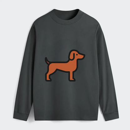 Vizsla - Rust colored flat side profile - Classic Long Sleeve Shirt - Gray