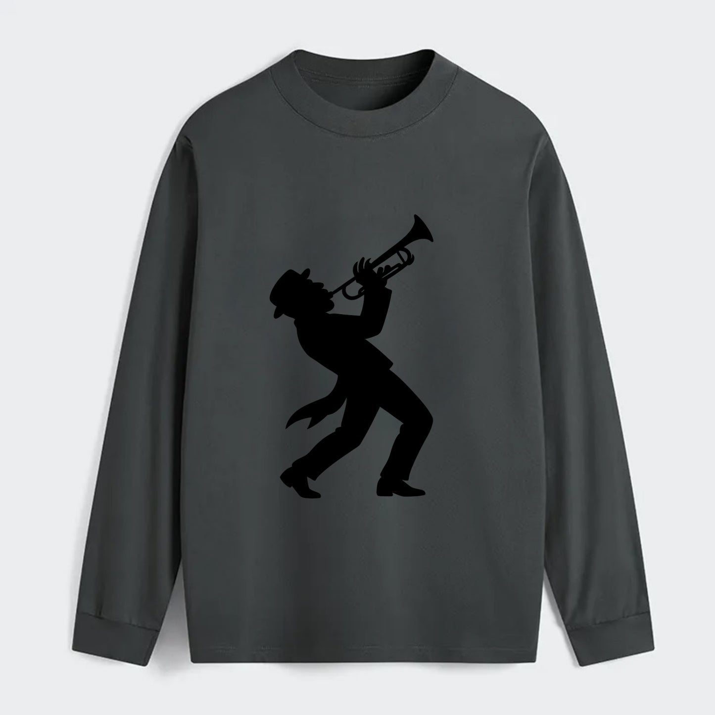Trumpet player hitting high note - Classic Long Sleeve Shirt - Gray
