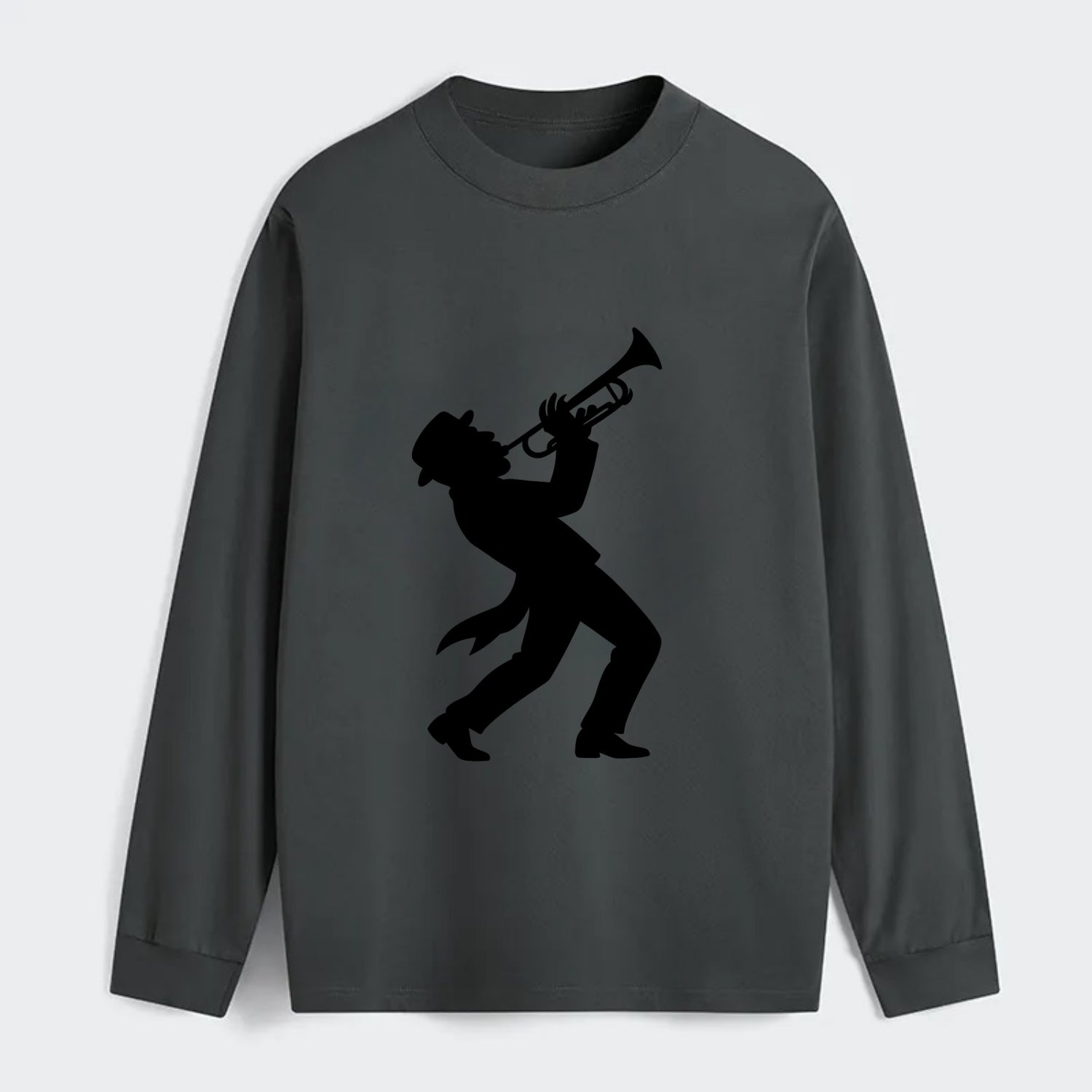 Trumpet player hitting high note - Classic Long Sleeve Shirt - Gray