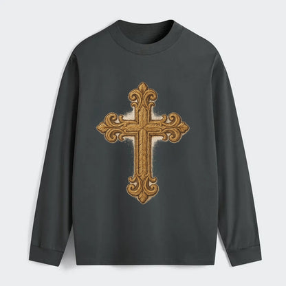 Baroque Cross  - Classic Long Sleeve Shirt - Gray