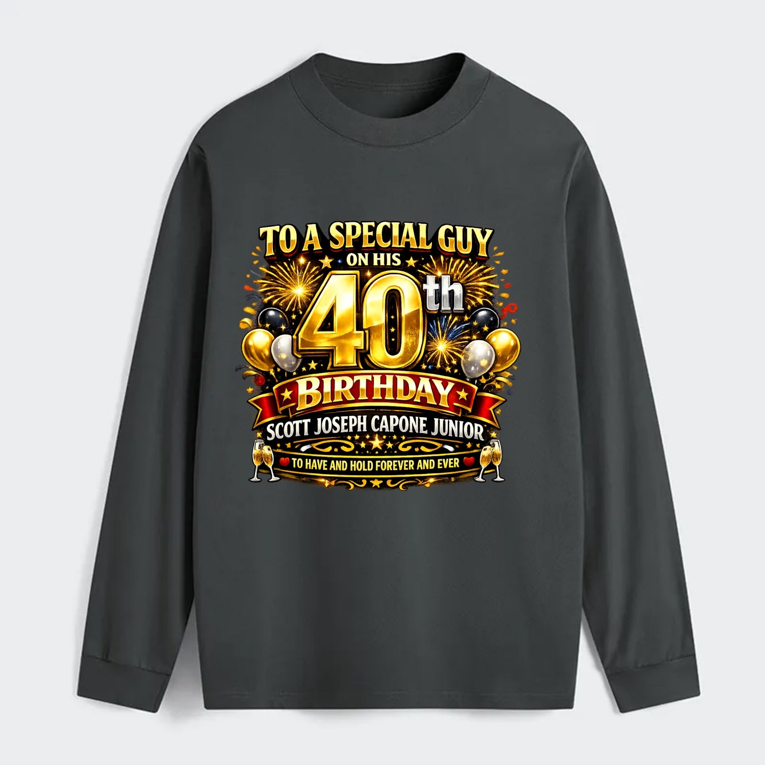 Special 40th Birthday - Classic Long Sleeve Shirt - Gray