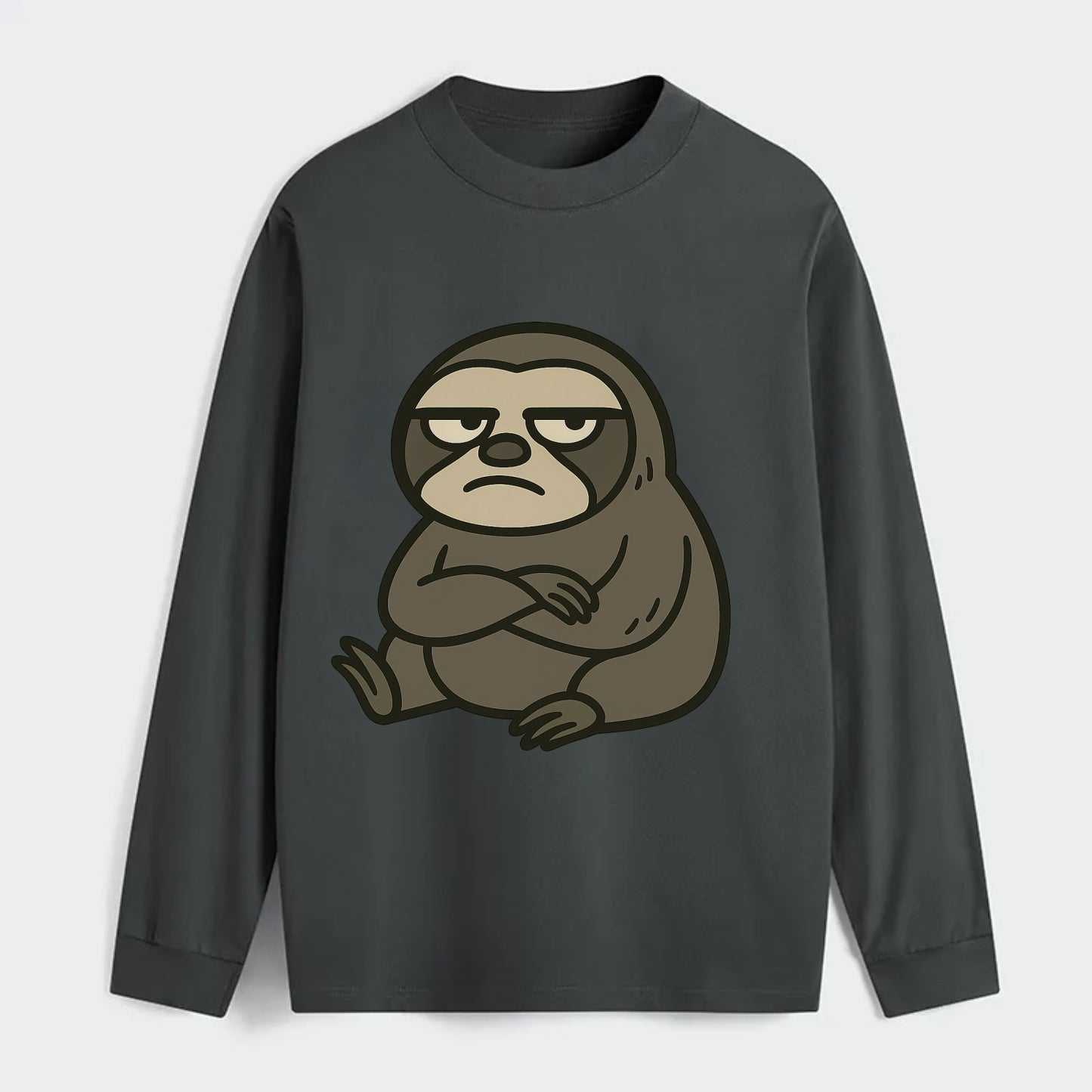 The Sloth Judging Silently - Classic Long Sleeve Shirt - Gray