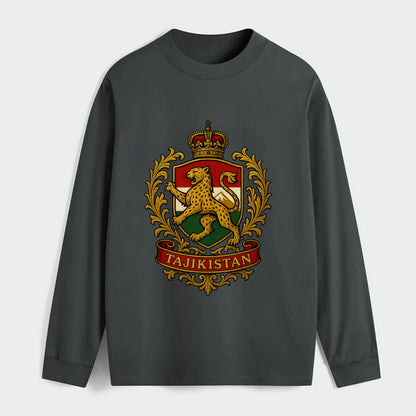 Tajikistan Heritage Badge - Classic Long Sleeve Shirt - Gray