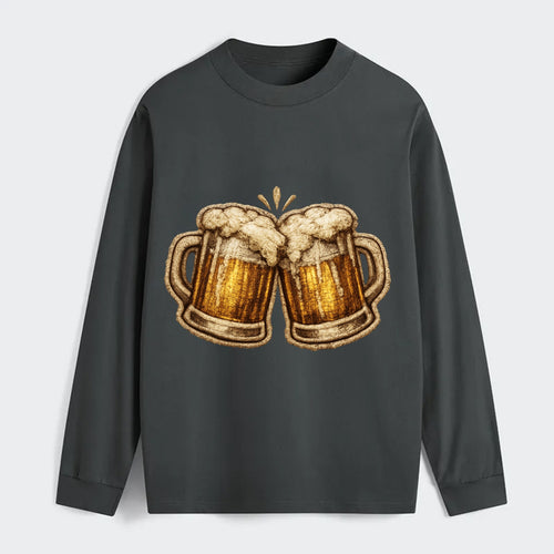 BEER MUG CHEERS - frosty beer stein in gold and amber , brewery - Classic Long Sleeve Shirt