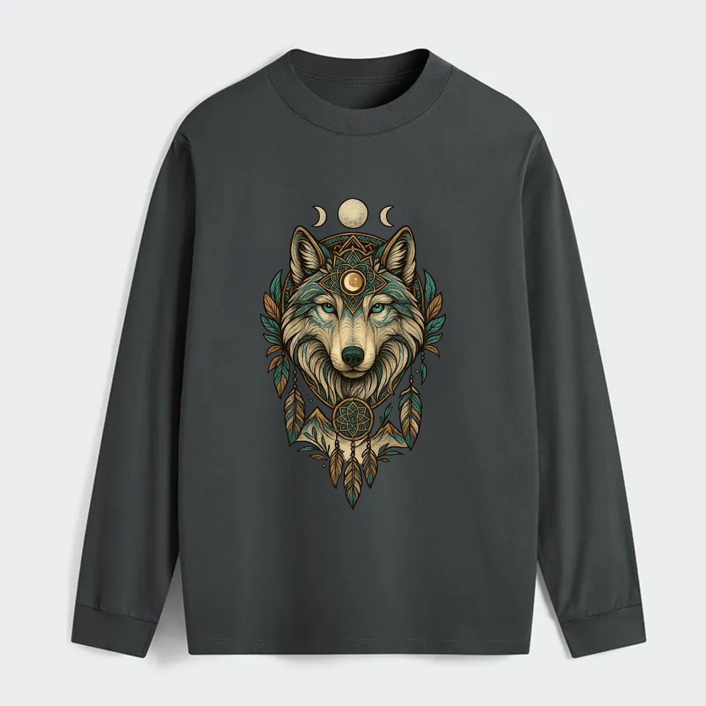 Pearl Wolf Shimmer  - Classic Long Sleeve Shirt - Gray