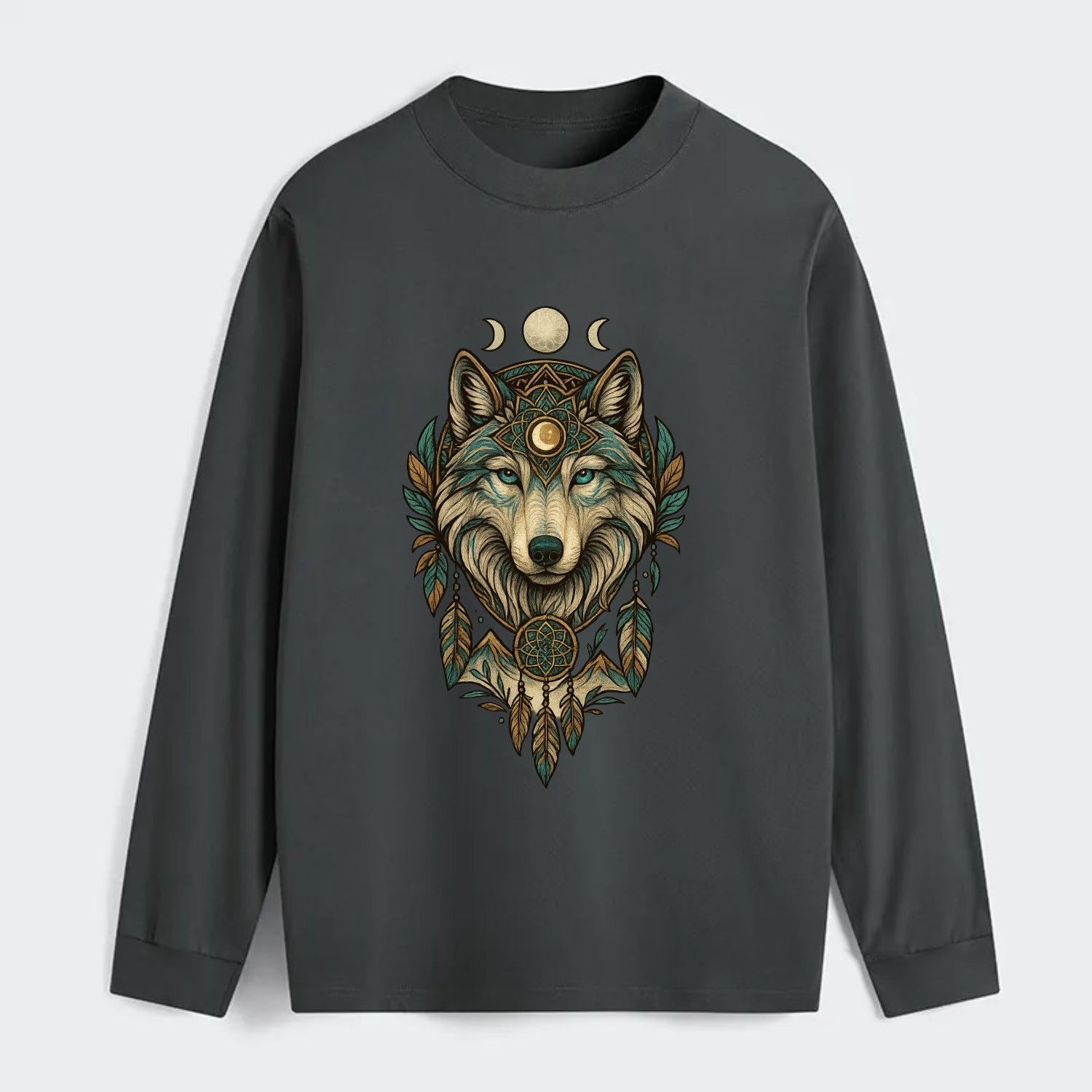 Pearl Wolf Shimmer  - Classic Long Sleeve Shirt - Gray