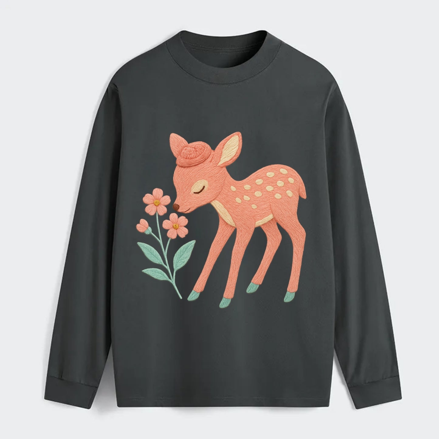 Coral Fawn - Classic Long Sleeve Shirt - Gray