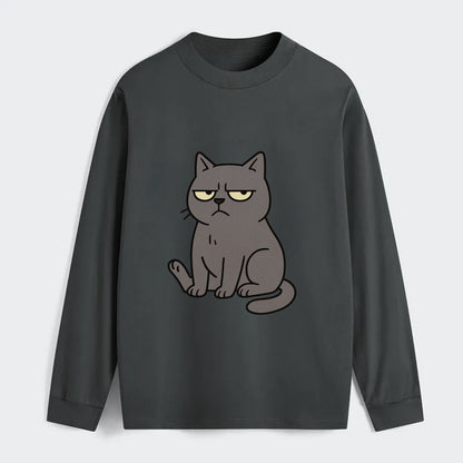 The Cat Judging Silently - Classic Long Sleeve Shirt - Gray