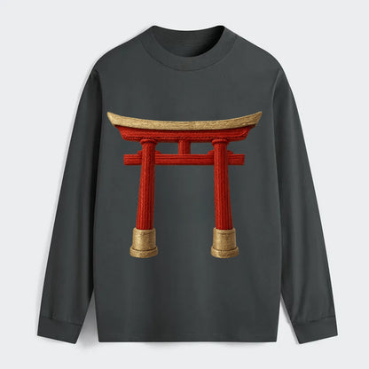 Japanese Torii Gate  - Classic Long Sleeve Shirt - Gray