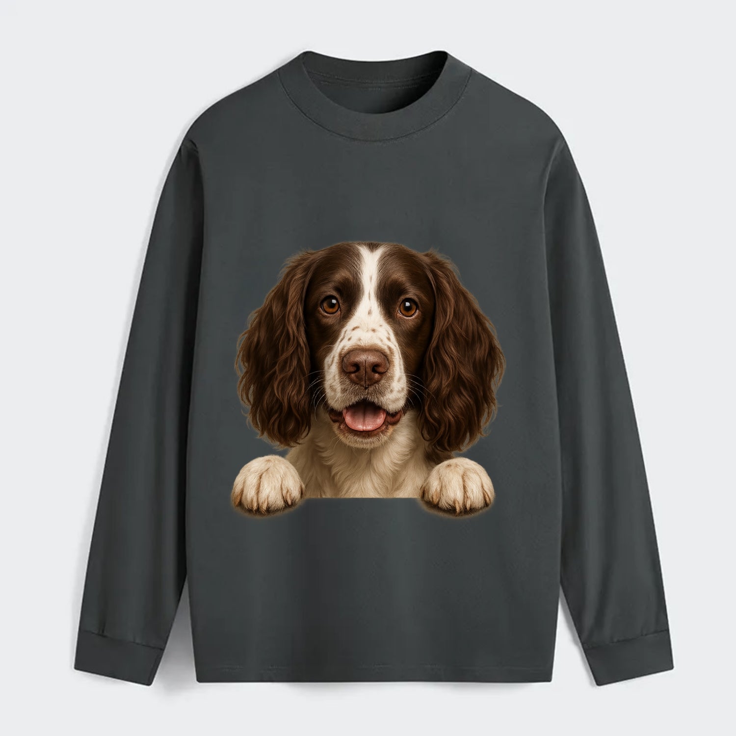 English Springer Spaniel  - Classic Long - Classic Long Sleeve Shirt - Gray