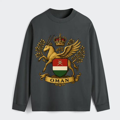 Oman Heritage Badge  - Classic Long Sleeve Shirt - Gray