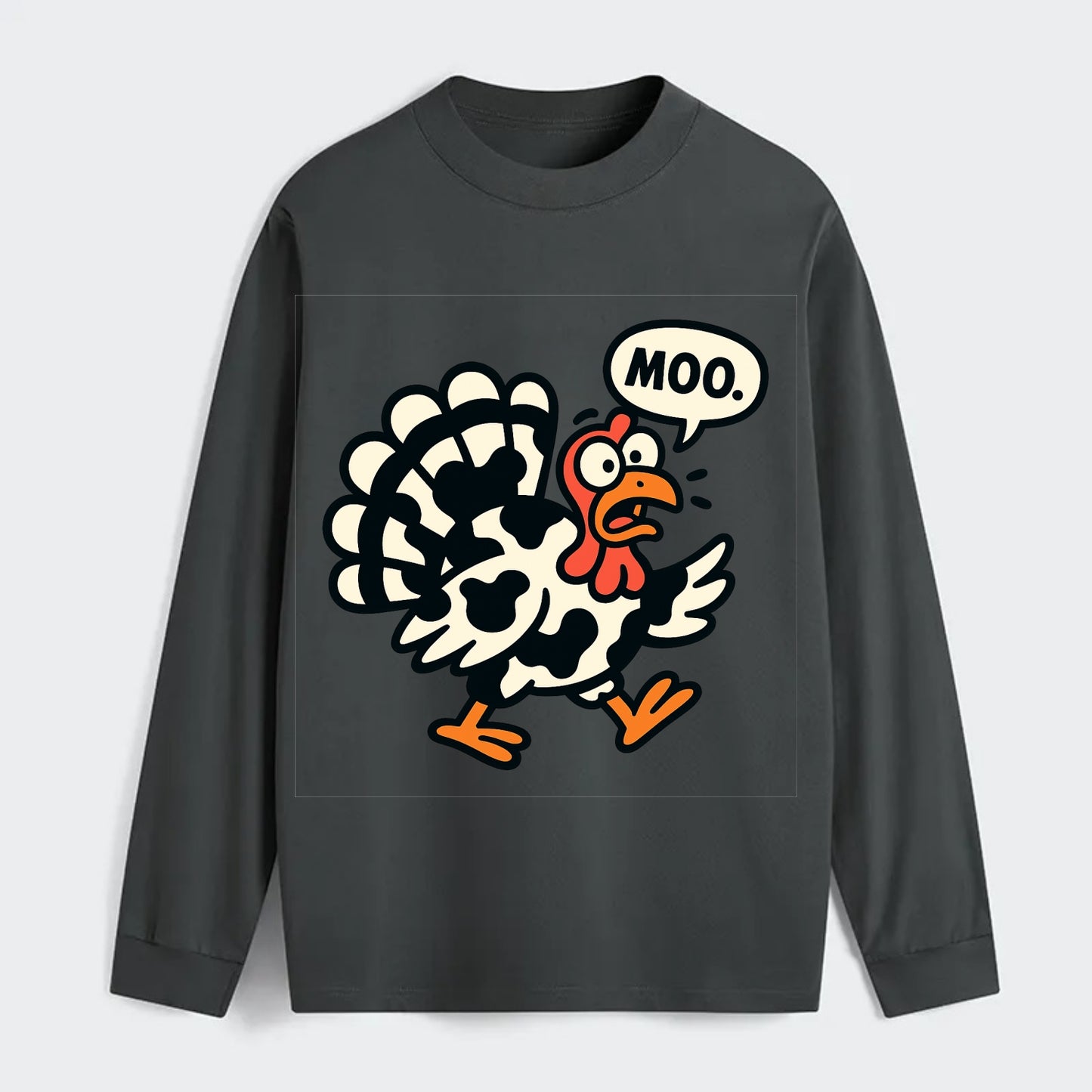 Mooing Turkey - Classic Long Sleeve Shirt - Gray