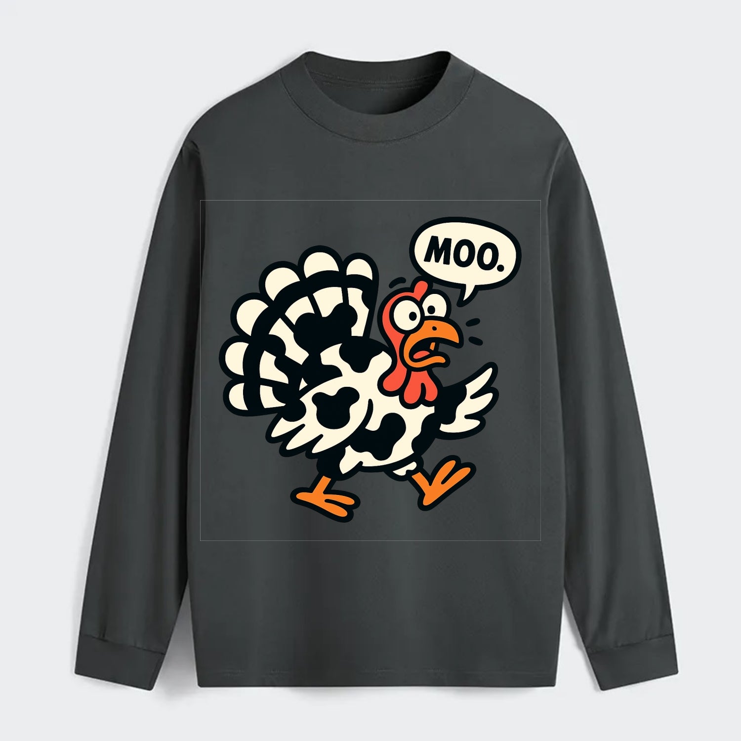 Mooing Turkey - Classic Long Sleeve Shirt - Gray