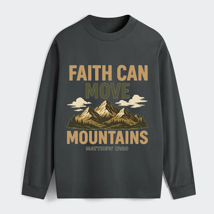 Matthew 17:20 Mountains - Classic Long Sleeve Shirt - Gray