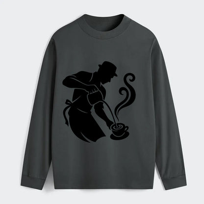 Barista creating latte art - Classic Long Sleeve Shirt - Gray